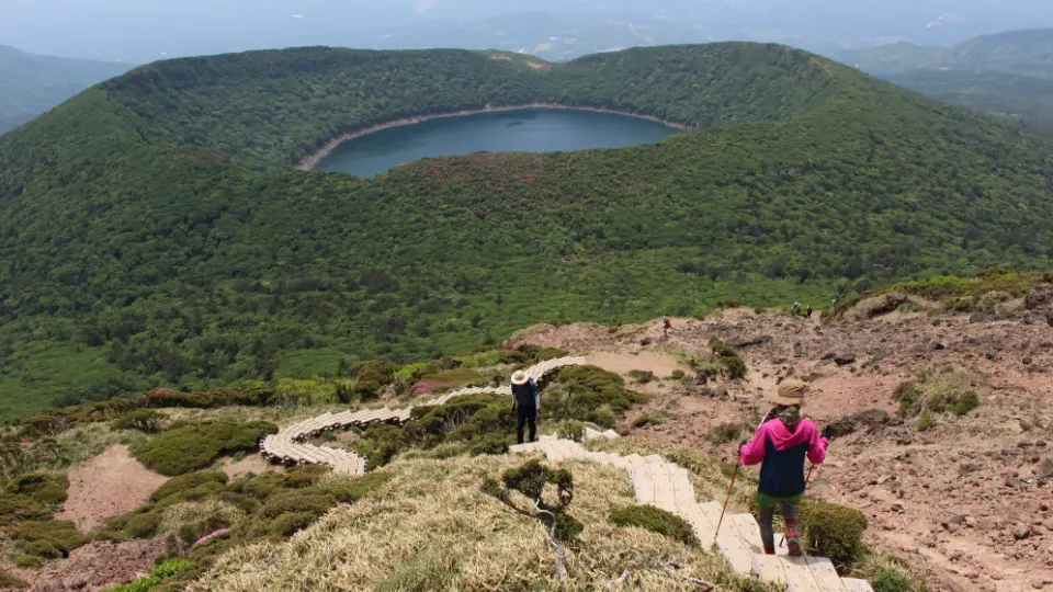 Enjoy a picturesque hike around Ebino Highlands Crater Lakes
