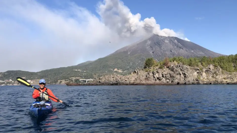 Explore the Sakurajima volcano in an up-close journey by kayak